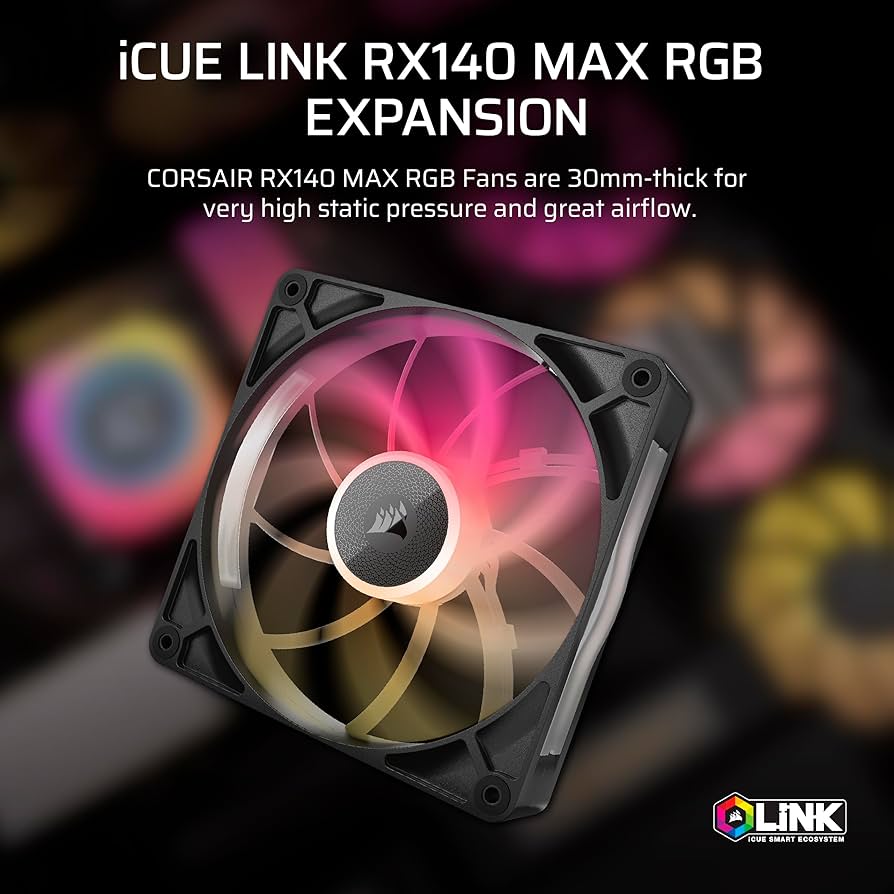 【新品未開封】2個セット CORSAIR RX140 MAX RGBファン Amazon.com: CORSAIR iCUE Link RX140 MAX RGB 140mm PWM Thick